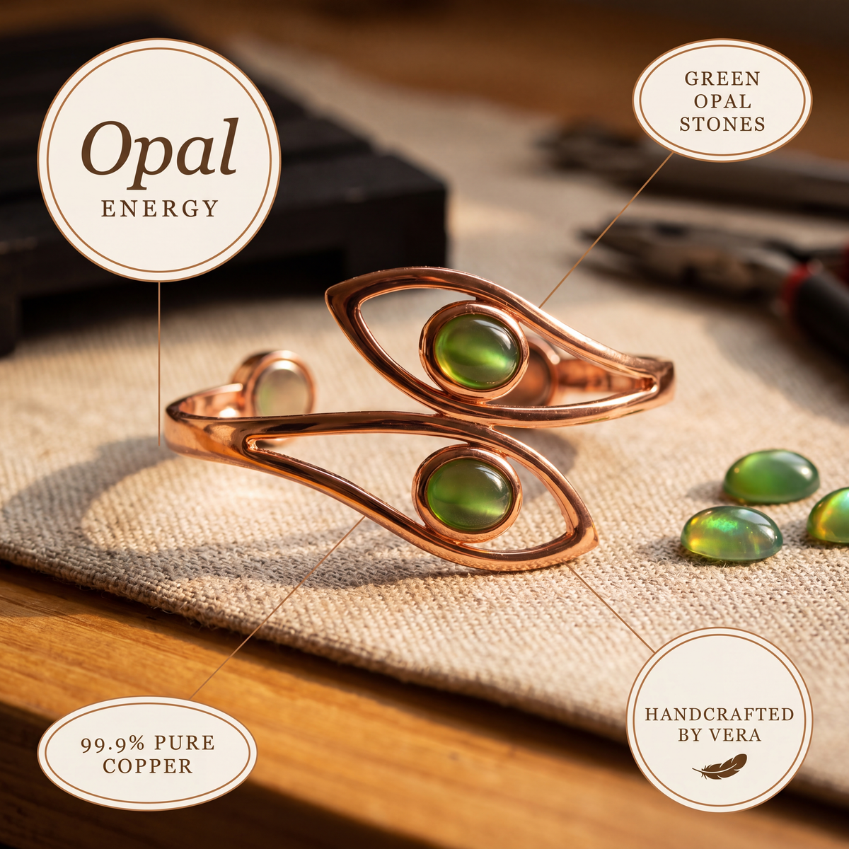 Grace's Opal Copper Bracelet
