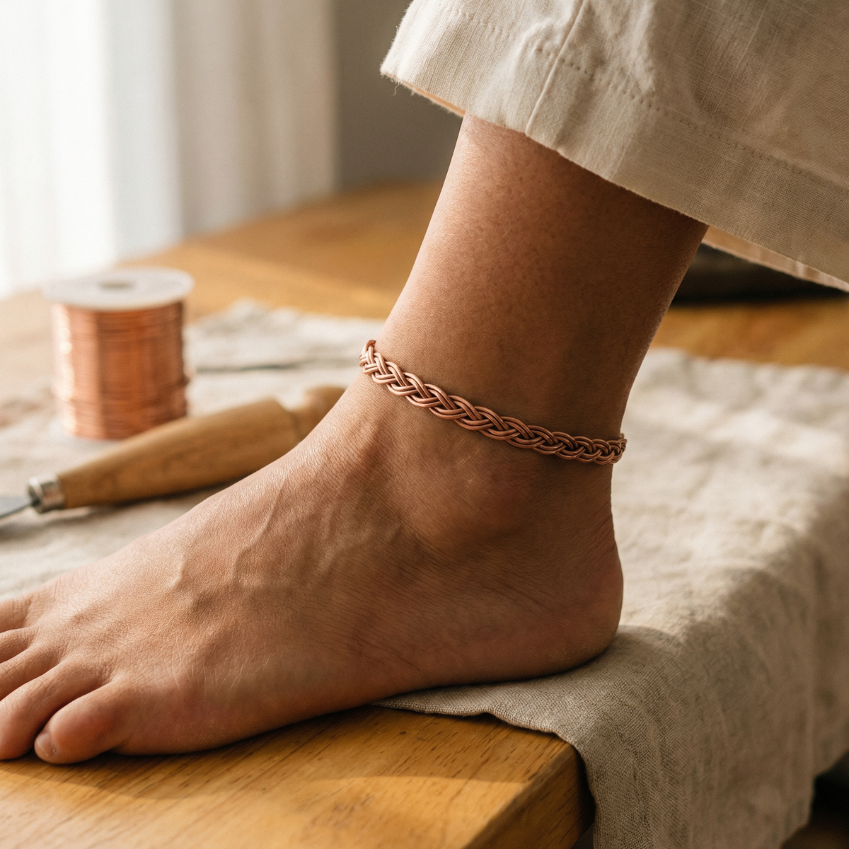 Grace's Reed Copper Anklet