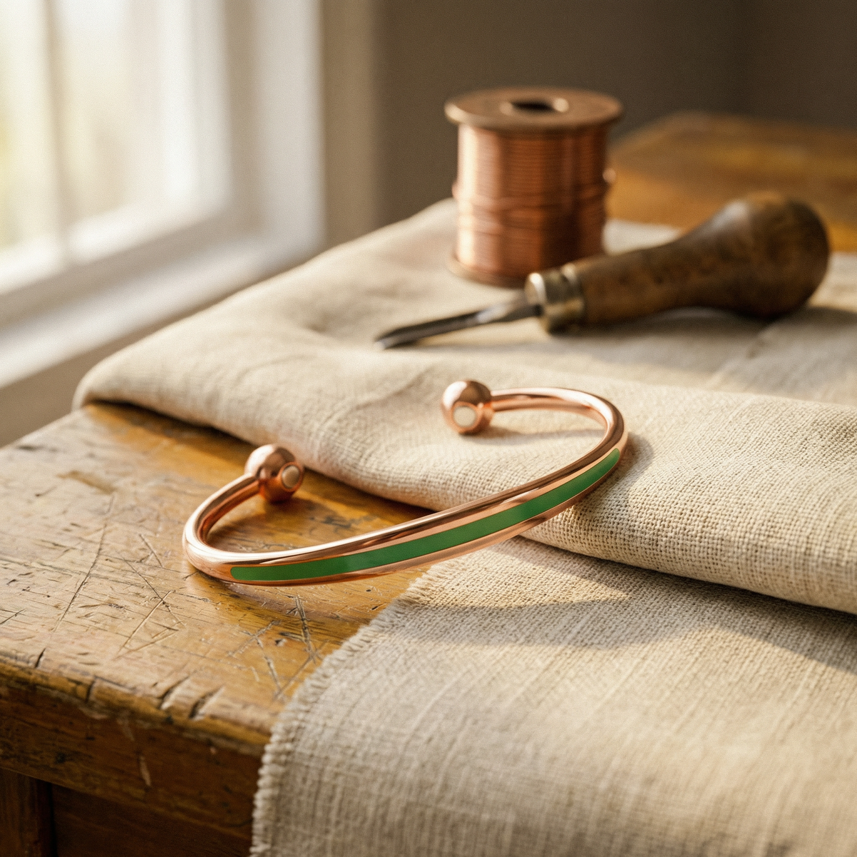 Grace's Jade Copper Bracelet