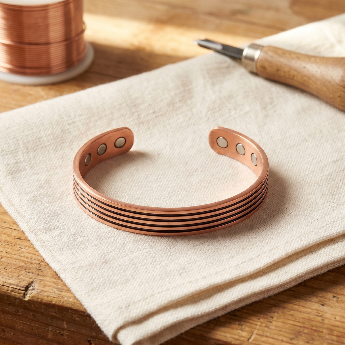 Grace's Sage Copper Bracelet