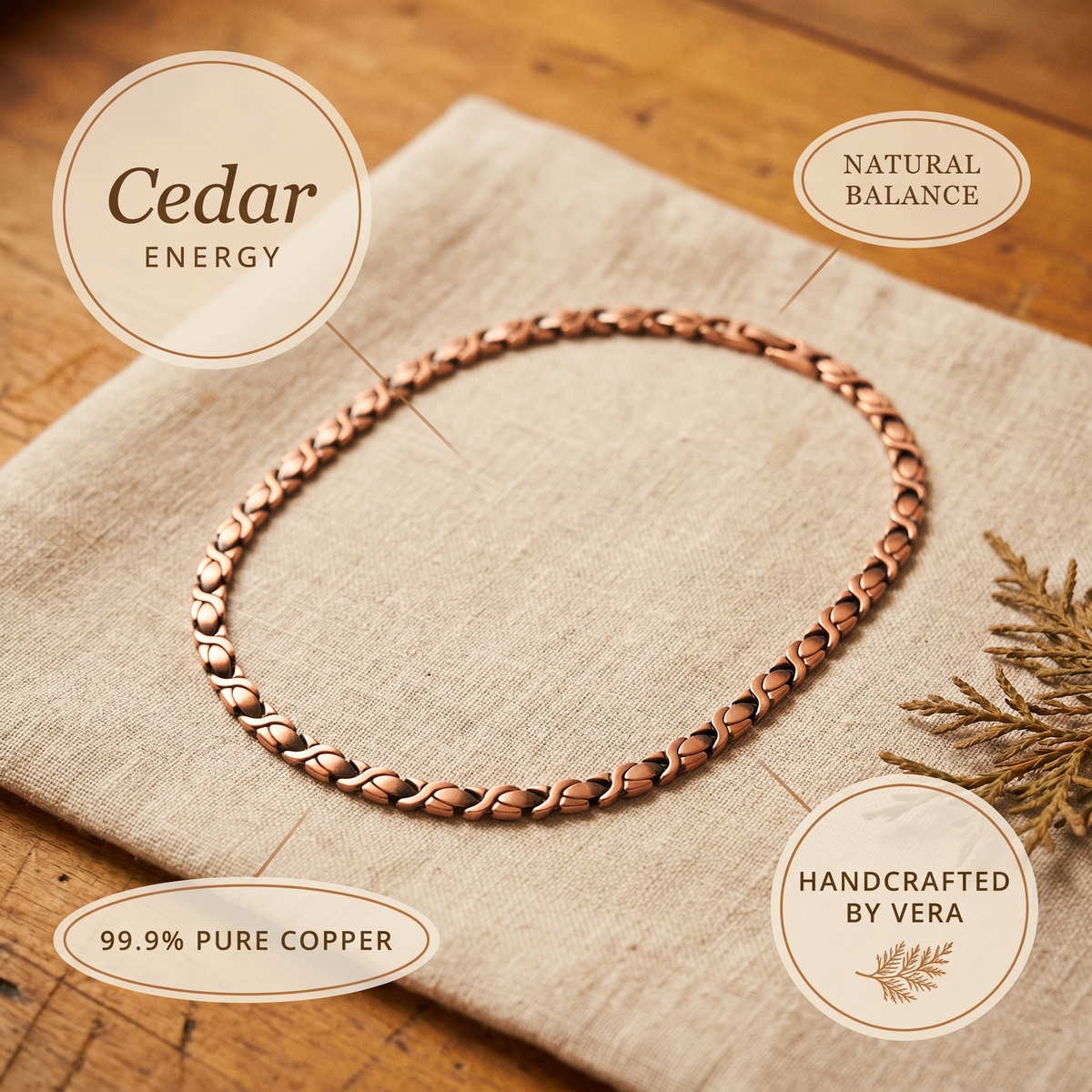 Grace's Cedar Copper Necklace