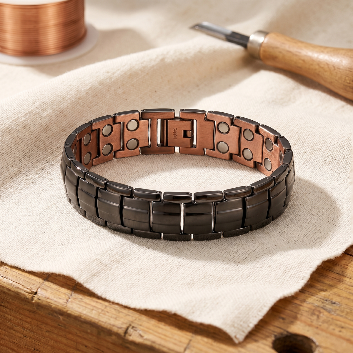 Grace's Ochre Men's Copper Bracelet