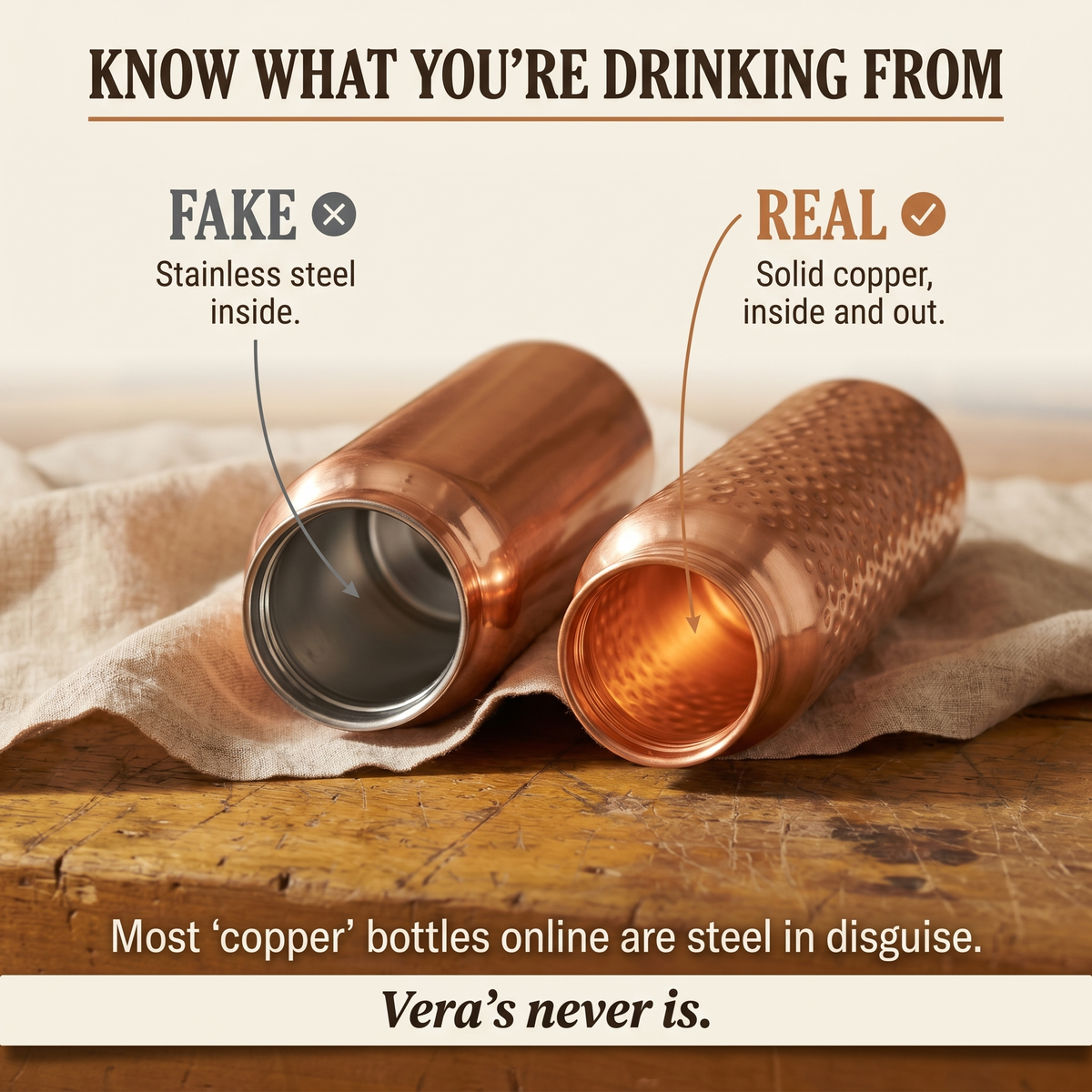 Grace's Pure Copper Water Bottle