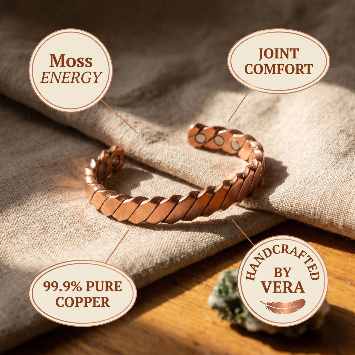 Grace's Moss Copper Bracelet