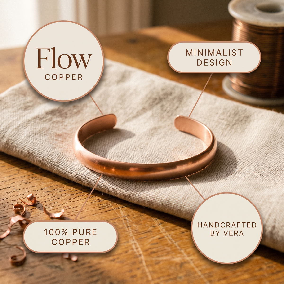Grace's Flow Copper Bracelet