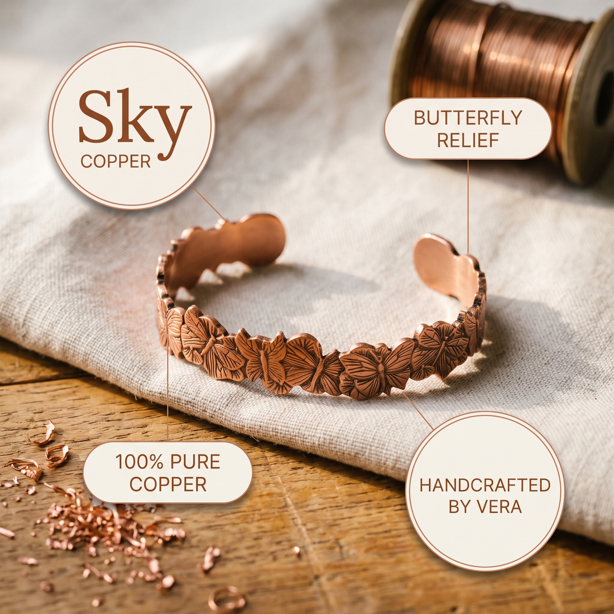 Grace's Sky Copper Bracelet